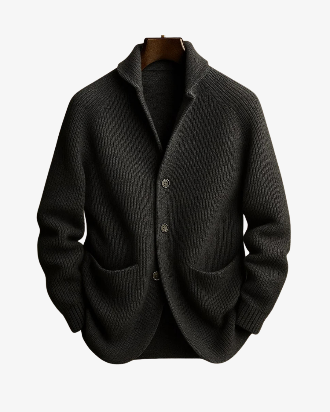 Roderick | Men's Shawl Collar Ribbed Cardigan with Button Front