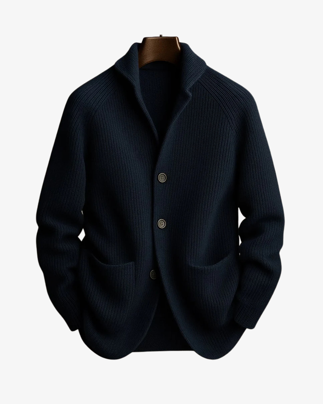 Roderick | Men's Shawl Collar Ribbed Cardigan with Button Front