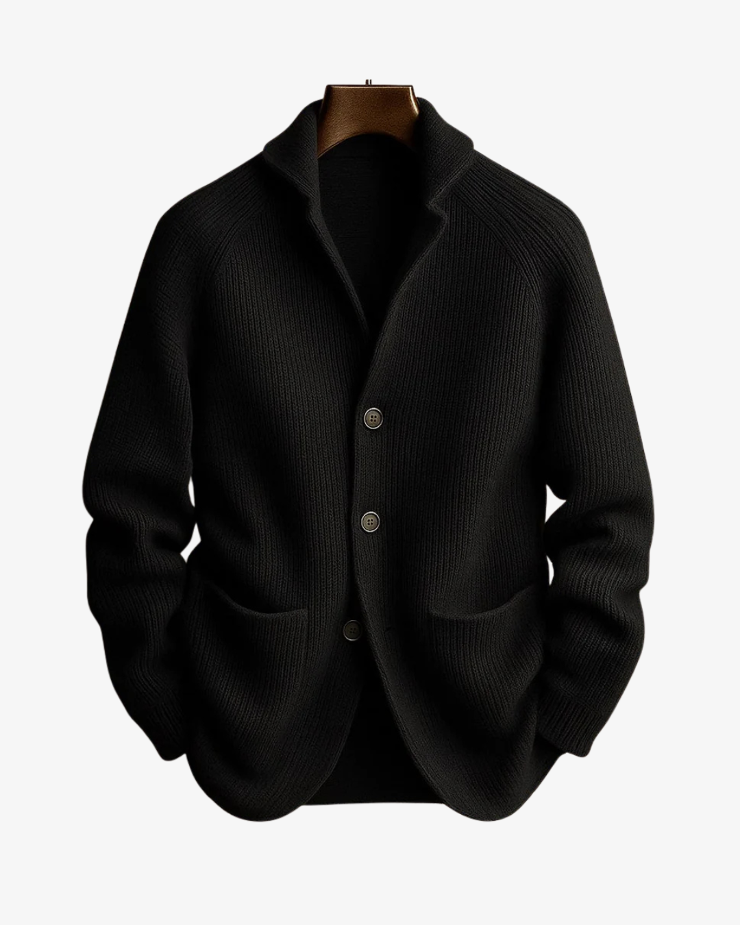 Roderick | Men's Shawl Collar Ribbed Cardigan with Button Front