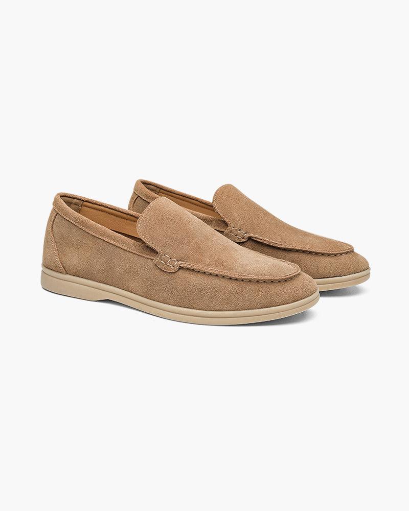 Loafer Suede Slip On Moccasin Toe Braided Vamp