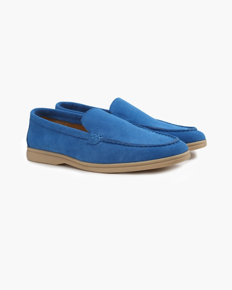 Loafer Suede Slip On Moccasin Toe Braided Vamp