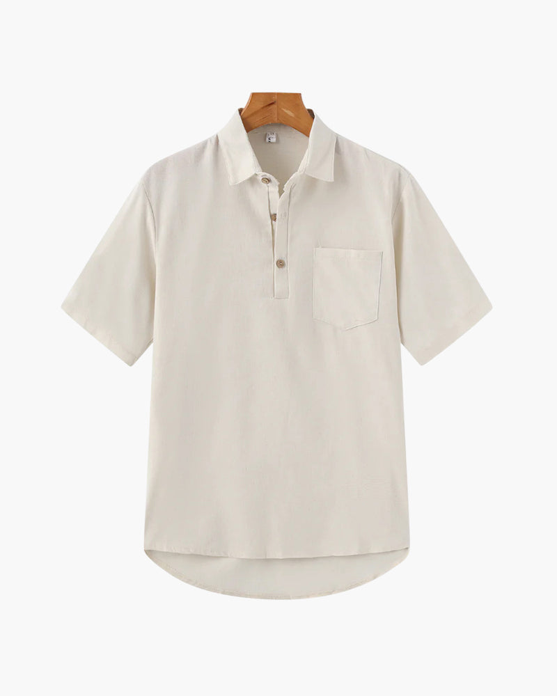 Polo Shirt Linen Short Sleeve Relaxed Fit