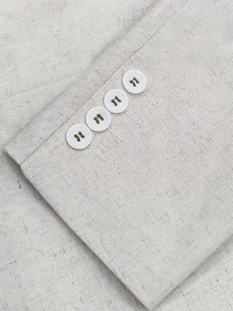 Slim Fit Linen Suit Set Men Linen Tailored Blazer Coordinated Trouser Summer Formal