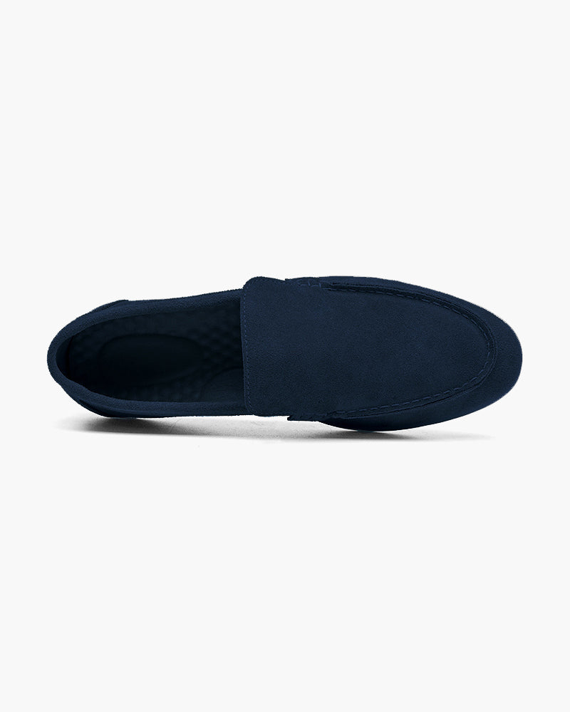 Loafer Suede Slip On Moccasin Toe Braided Vamp