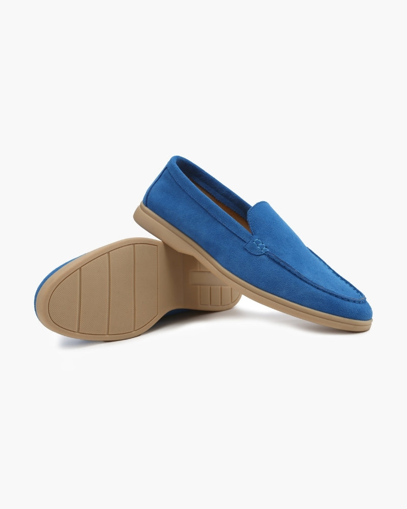 Loafer Suede Slip On Moccasin Toe Braided Vamp
