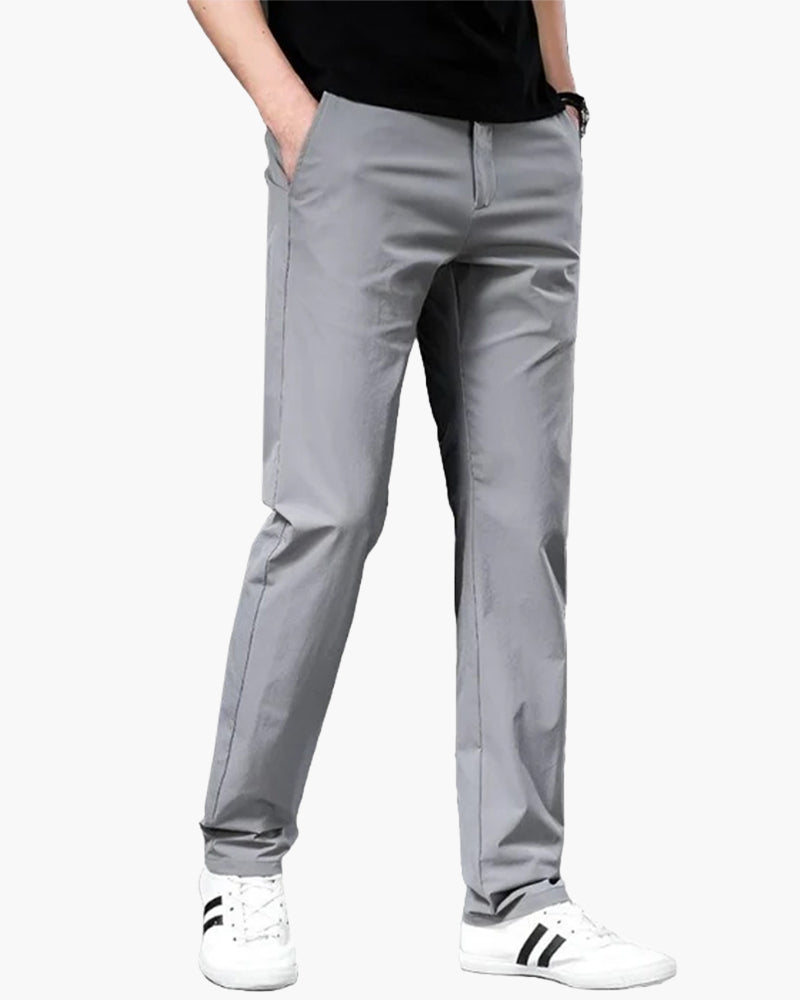 Chino Trousers Cotton Stretch Straight Loose Fit