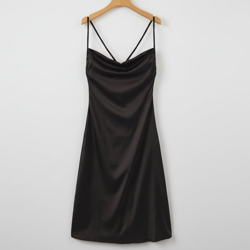 Midi Satin Evening Dress