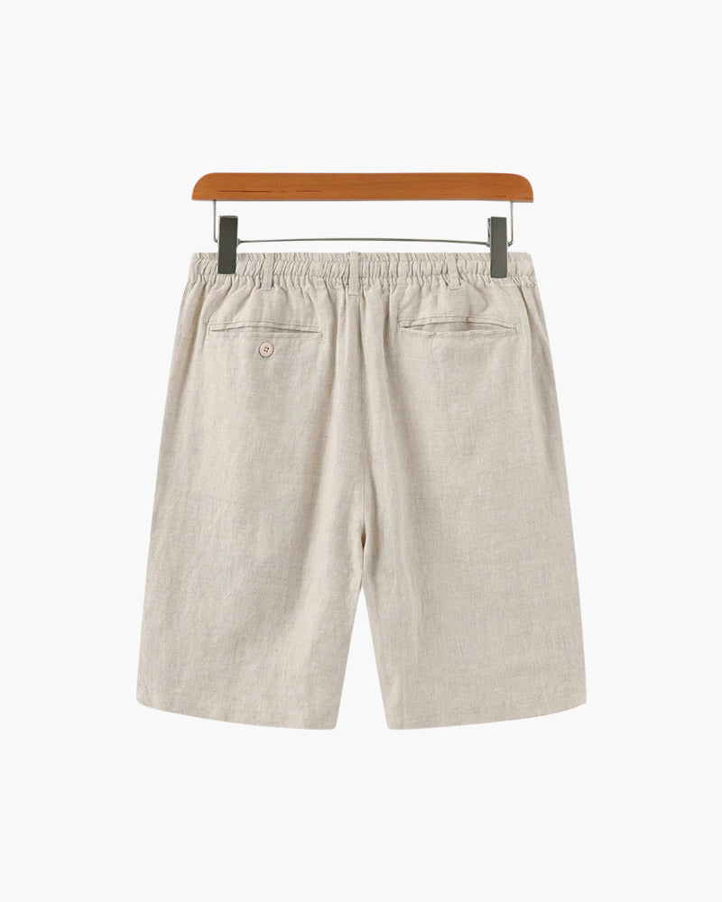 Linen Shorts Men Casual Drawstring Summer Shorts