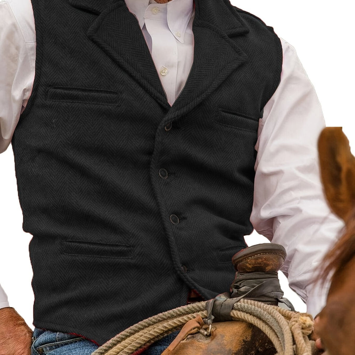 Men's Herringbone Notch-Lapel Waistcoat photo 2