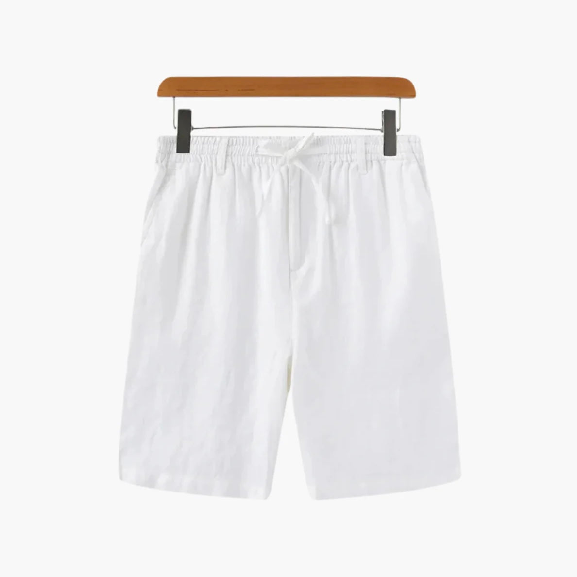 Linen Drawstring Shorts Men Linen Elasticated Waist Relaxed Straight Leg Summer