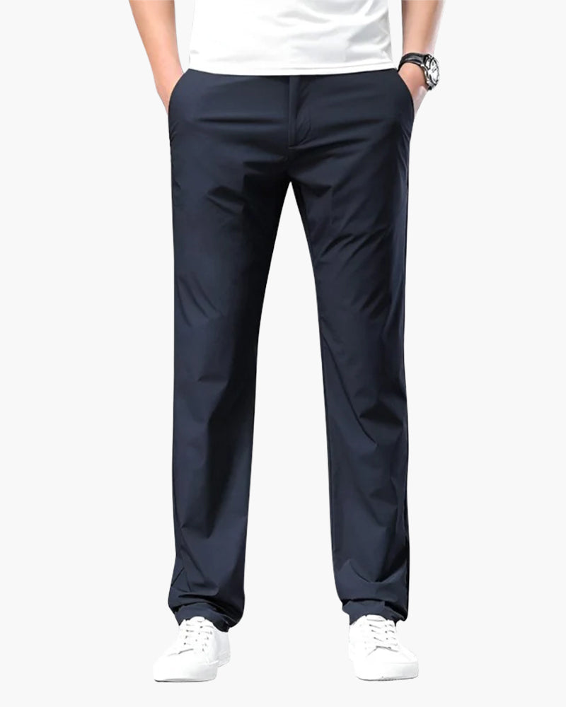 Chino Trousers Cotton Stretch Straight Loose Fit