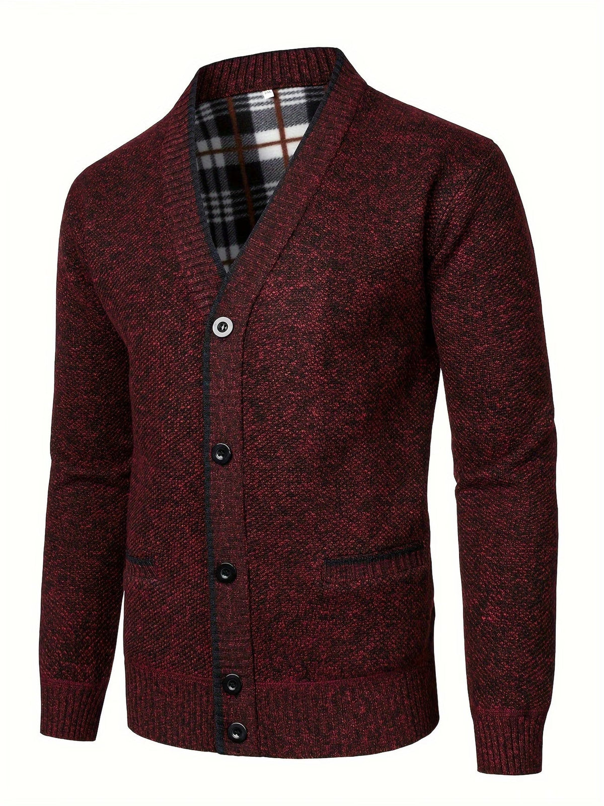 Men's Shawl Collar Cardigan Chunky Knit Button Front with Pockets