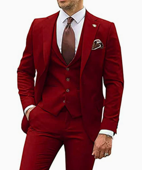 Men's Three Piece Suit Set Notch Lapel Wedding