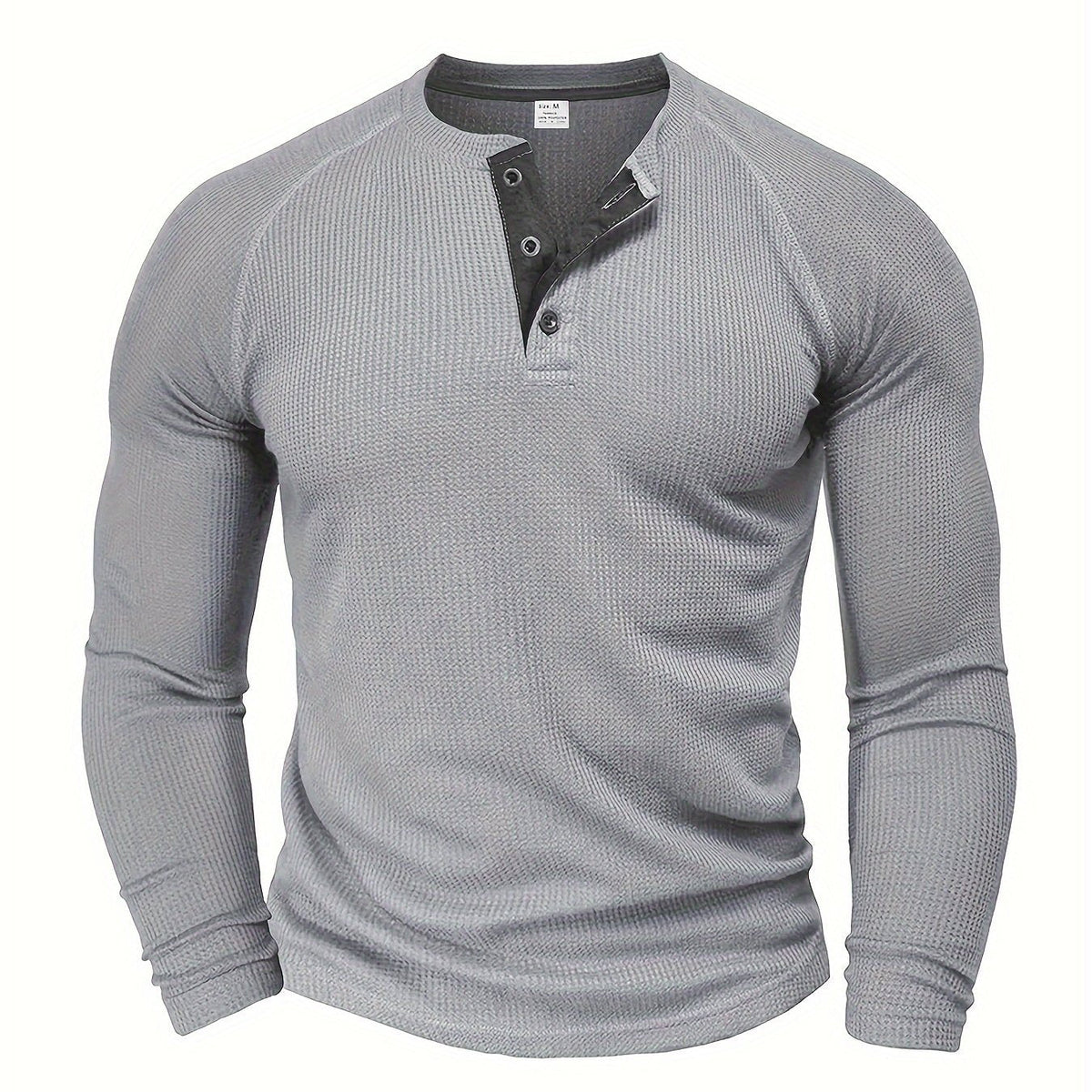 Heath | Men's Waffle-Knit Button-Placket Henley