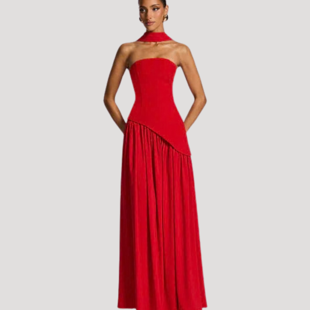 Halter Neck Maxi Dress Women Elegant Slit Formal Evening Dress
