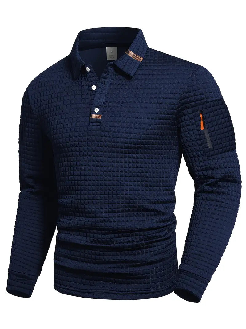 Men's Long-Sleeve Polo with Sleeve Pocket product photo 5
