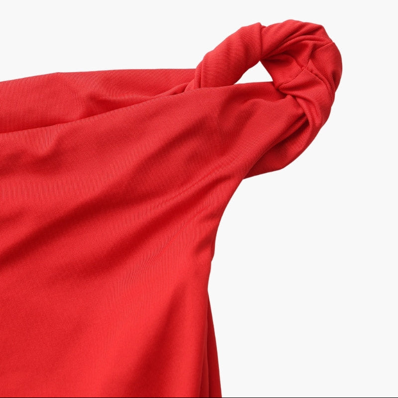 Women’s One-Shoulder Maxi Dress with Fitted Silhouette