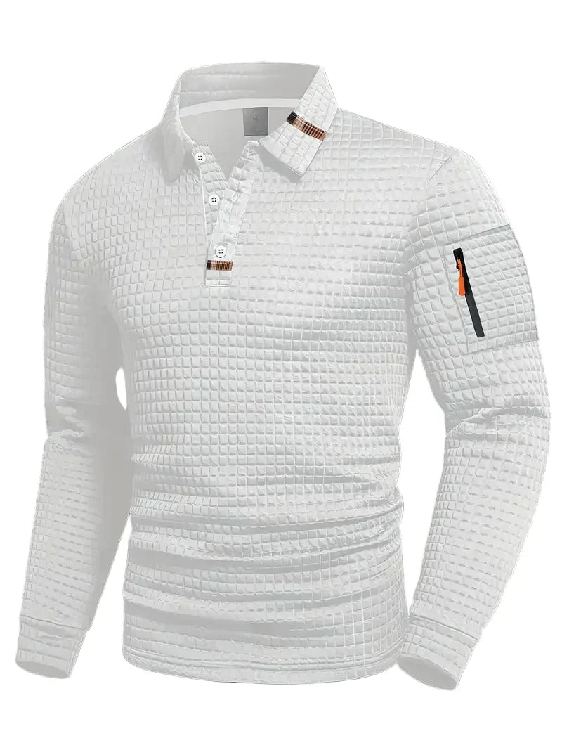 Men's Long-Sleeve Polo with Sleeve Pocket product photo 2
