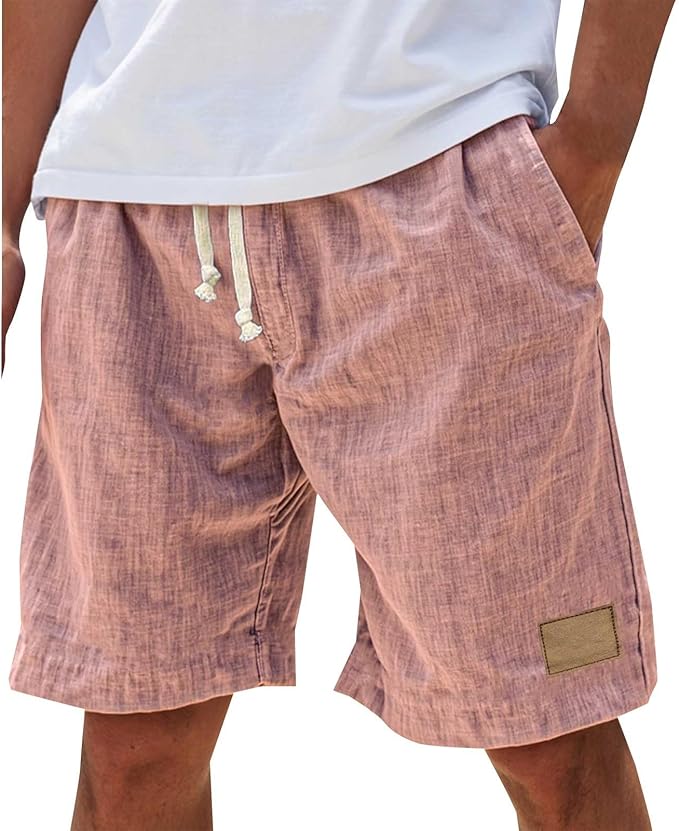 Shorts Cotton Blend Relaxed Fit Drawstring Waist