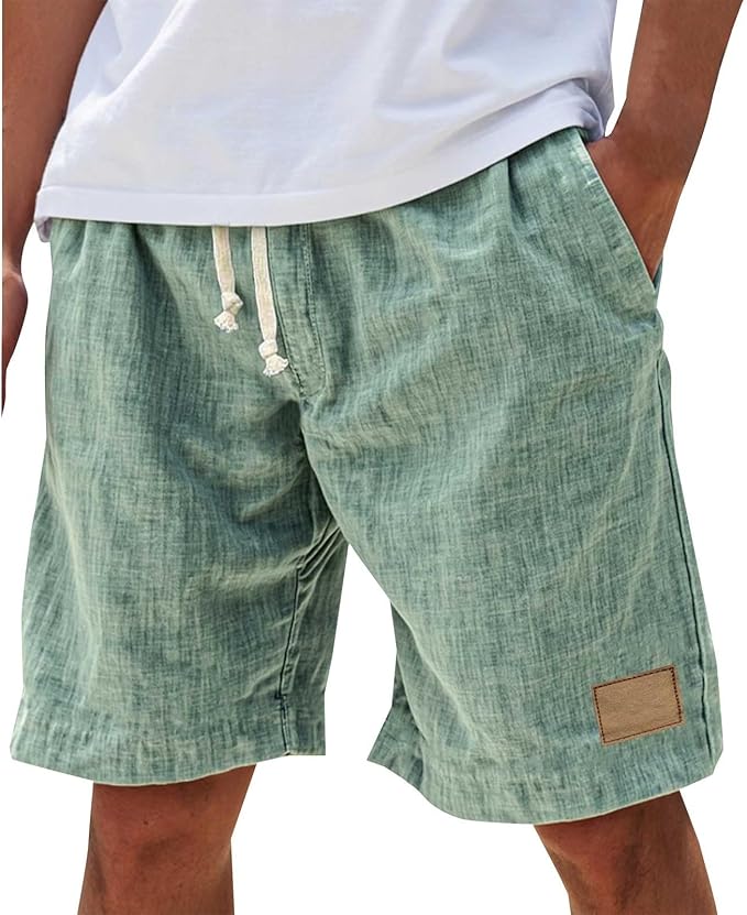 Shorts Cotton Blend Relaxed Fit Drawstring Waist