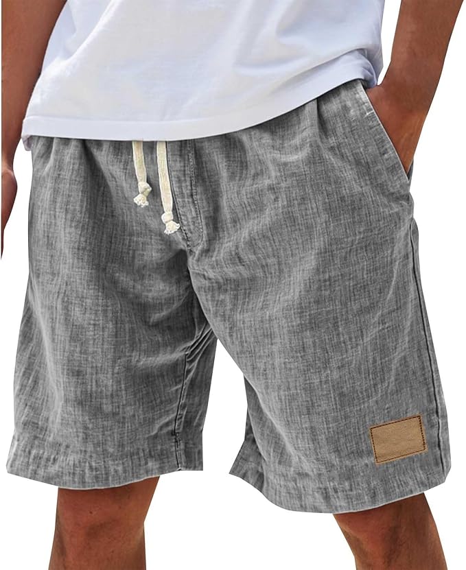 Shorts Cotton Blend Relaxed Fit Drawstring Waist