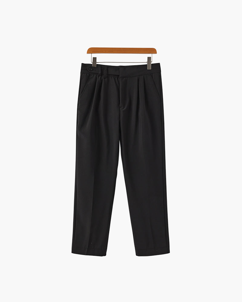 Trousers Silk Cotton Blend High Waist Tailored Fit