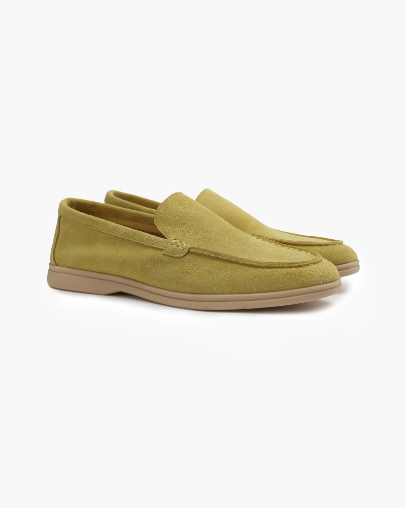 Loafer Suede Slip On Moccasin Toe Braided Vamp