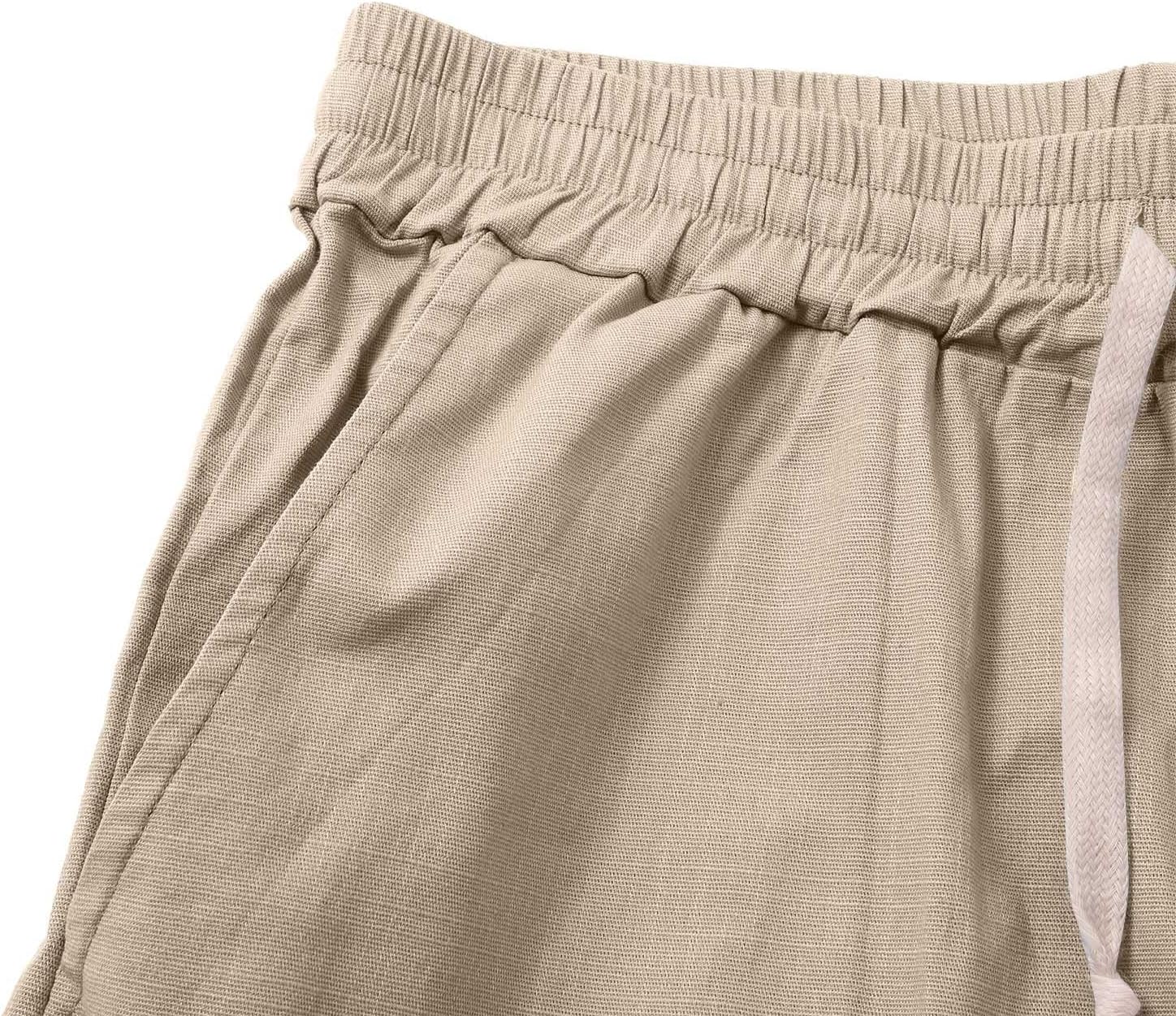 Shorts Cotton Blend Relaxed Fit Drawstring Waist