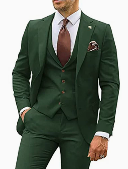 Men's Three Piece Suit Set Notch Lapel Wedding