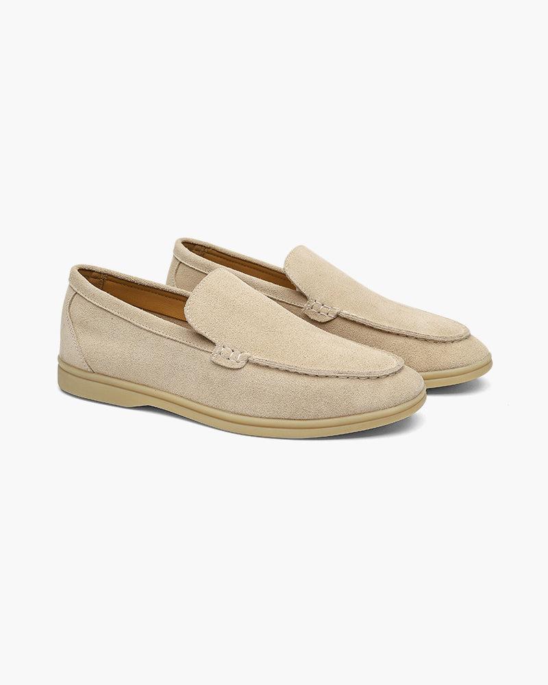 Loafer Suede Slip On Moccasin Toe Braided Vamp