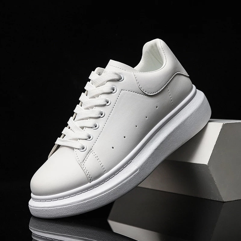 Men's Sneaker Leather Low Top Lace Up White