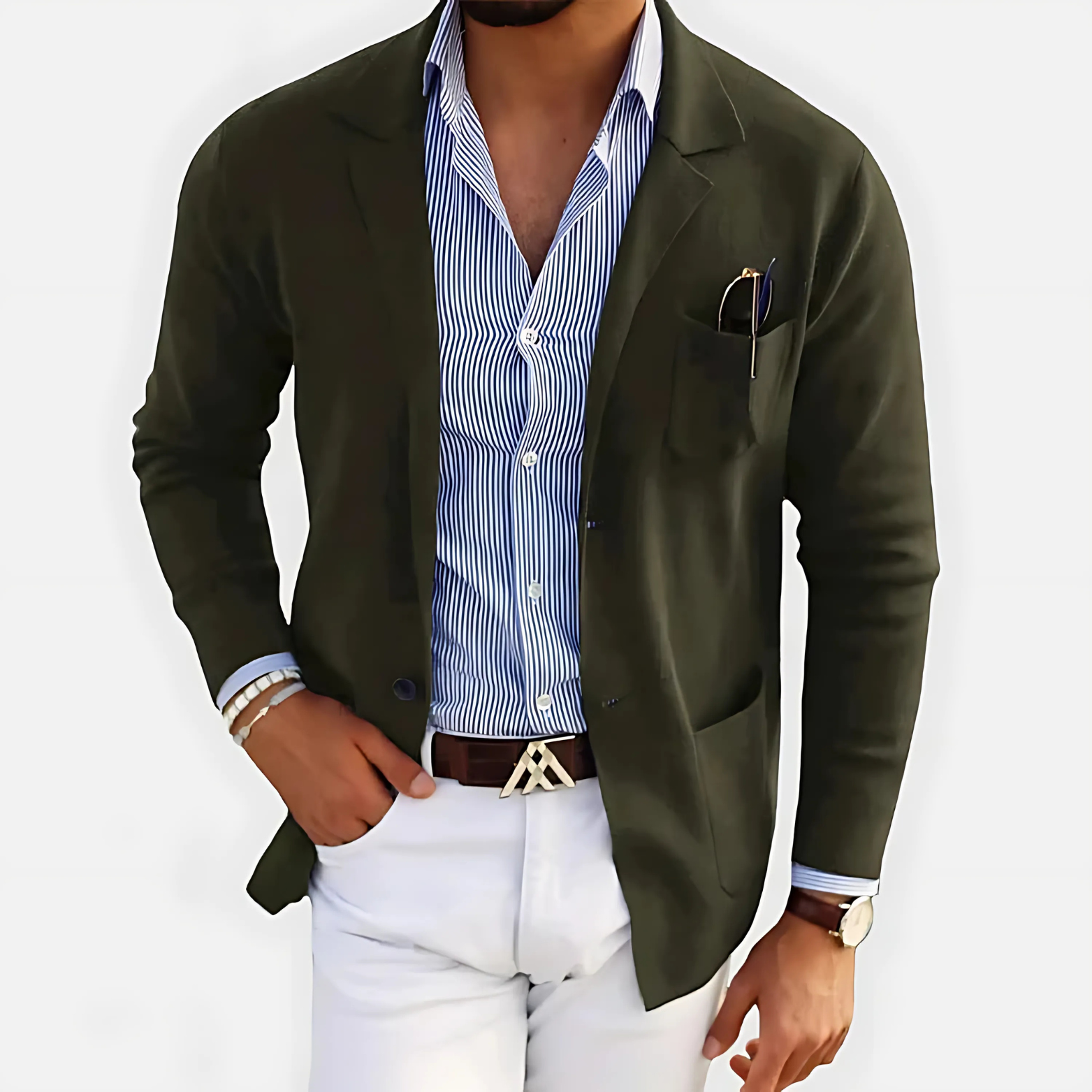 Blazer Slim Fit Notch Lapel Patch Pockets