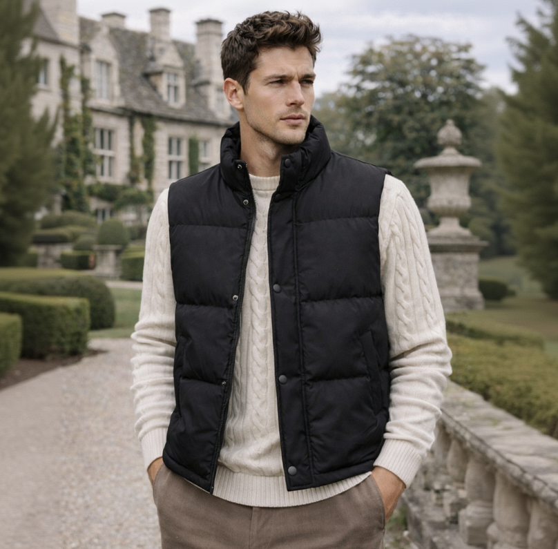 Gilet Matelassé à Zip Sans Manches