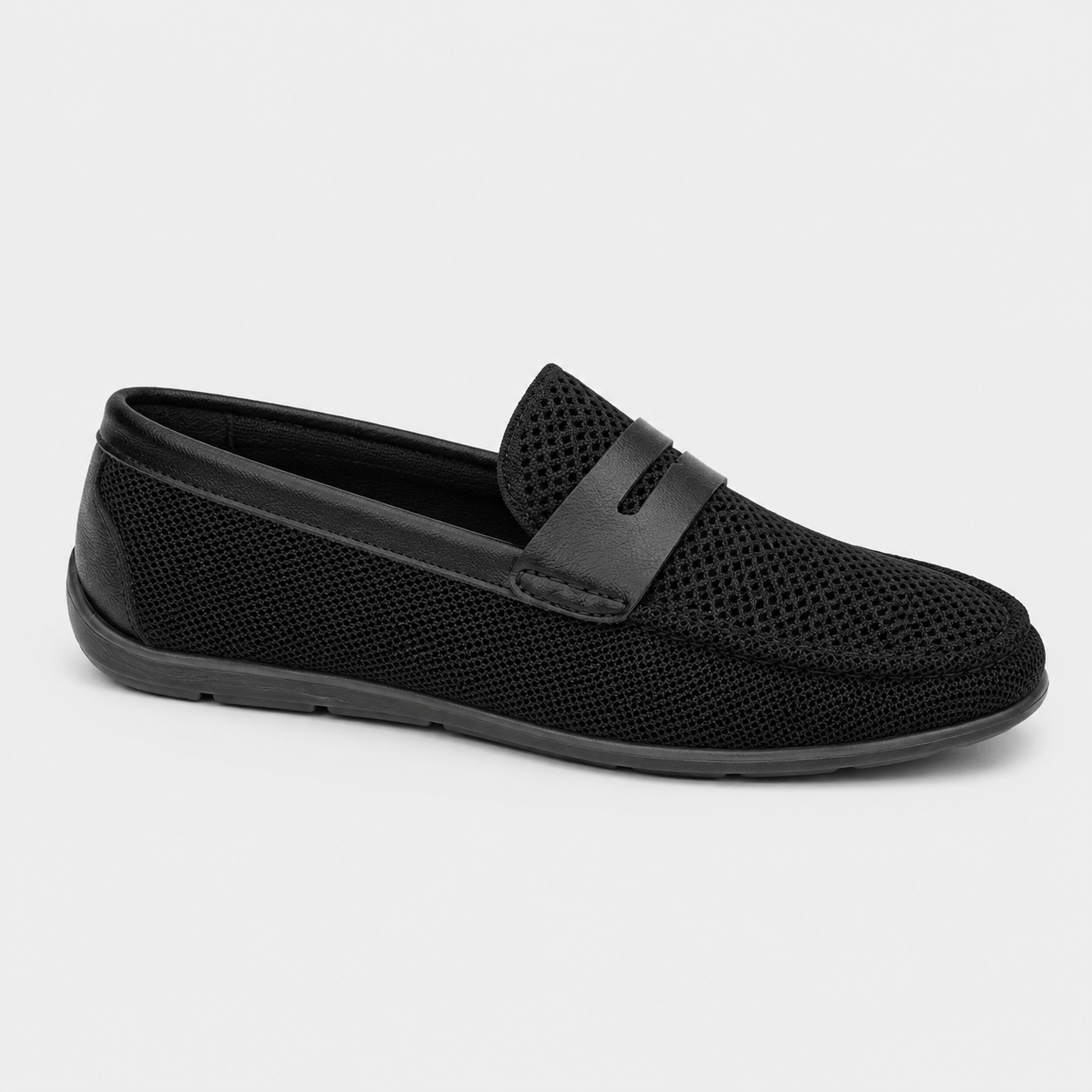 Mesh Loafers Breathable Mesh Upper Leather Strap Slip On Casual Summer