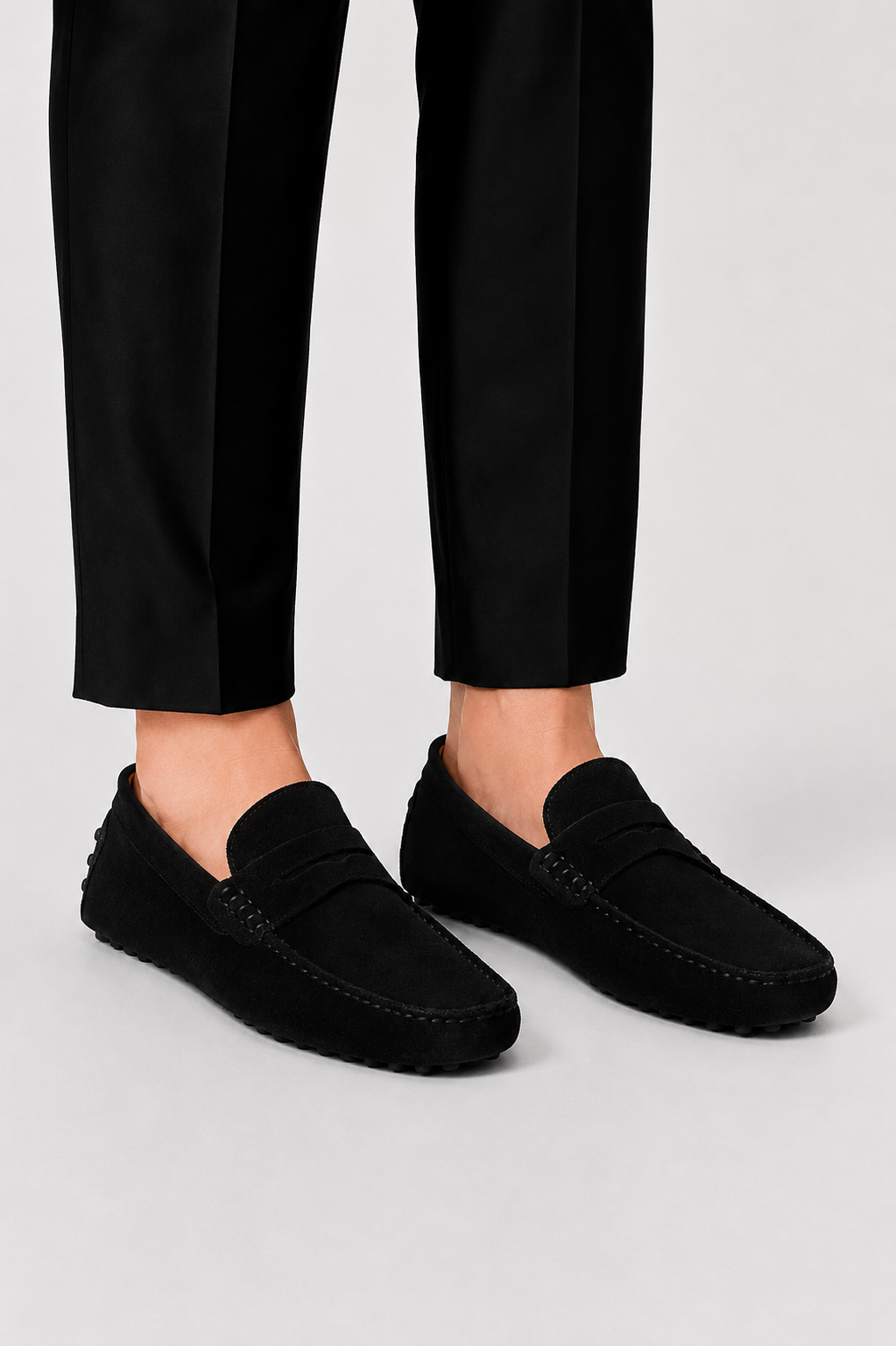 Men's Driving Loafers Suede Penny Strap Slip On Moccasin