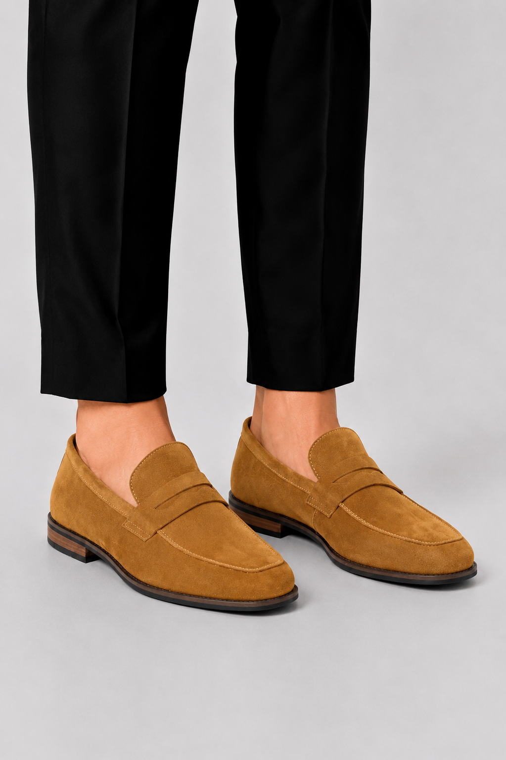 Penny Loafers Suede Upper Slip On Classic Strap Vamp Smart Casual Everyday