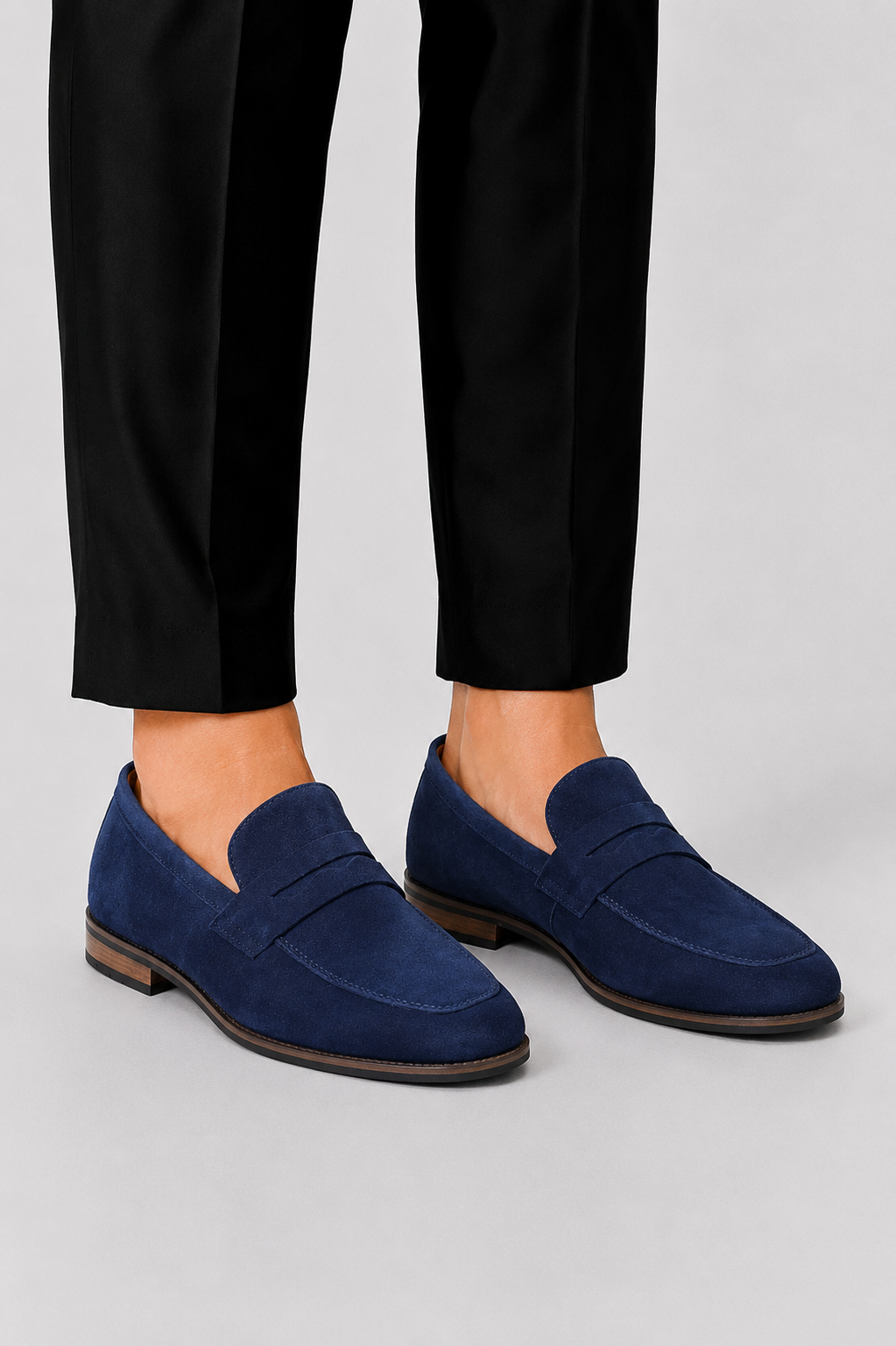 Penny Loafers Suede Upper Slip On Classic Strap Vamp Smart Casual Everyday