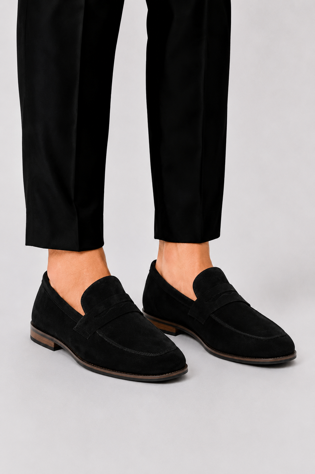 Penny Loafers Suede Upper Slip On Classic Strap Vamp Smart Casual Everyday