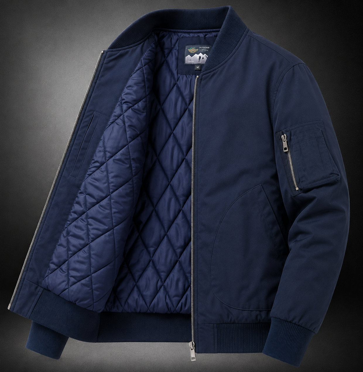 Men's Bomber Jacket Loose Fit Baseball Collar