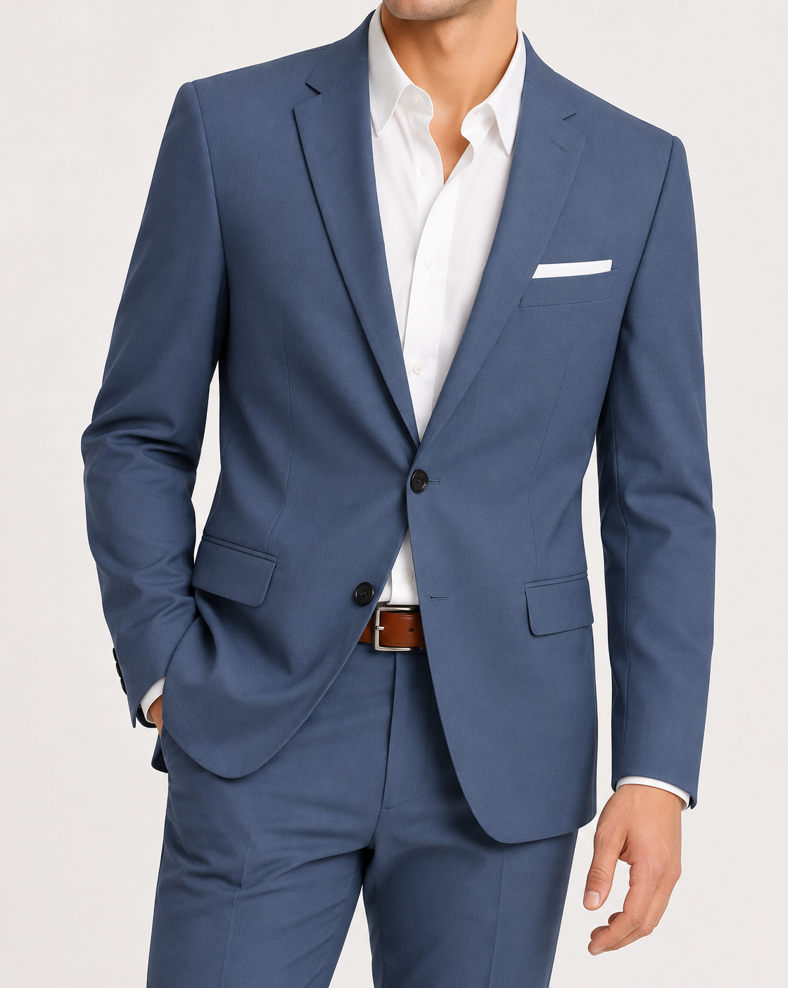 Men's Two Piece Suit Set Slim Fit One Button