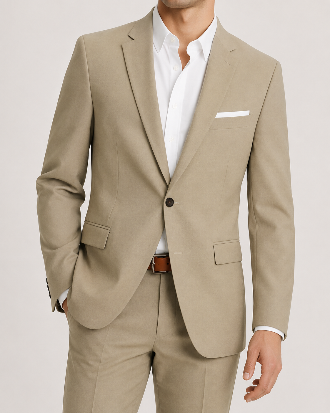 Men's Two Piece Suit Set Slim Fit One Button