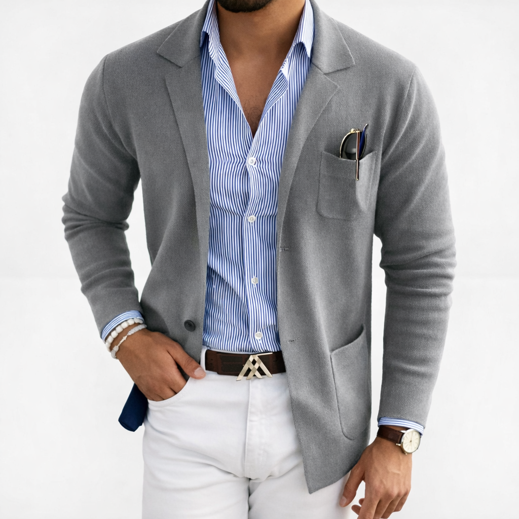 Blazer Slim Fit Notch Lapel Patch Pockets