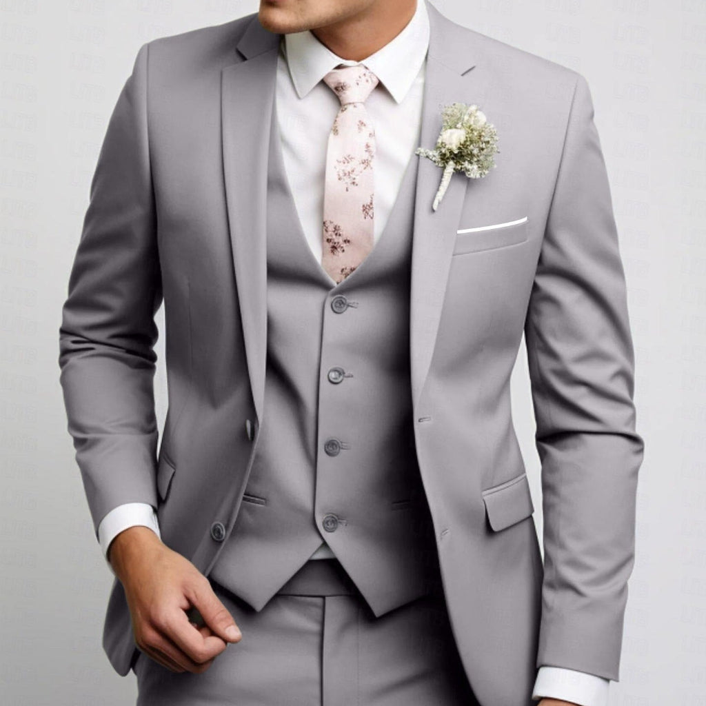 Men's Suit Three Piece Wool Tailored Formal