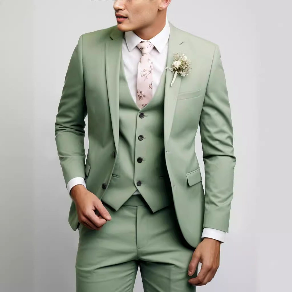 Men's Suit Three Piece Wool Tailored Formal