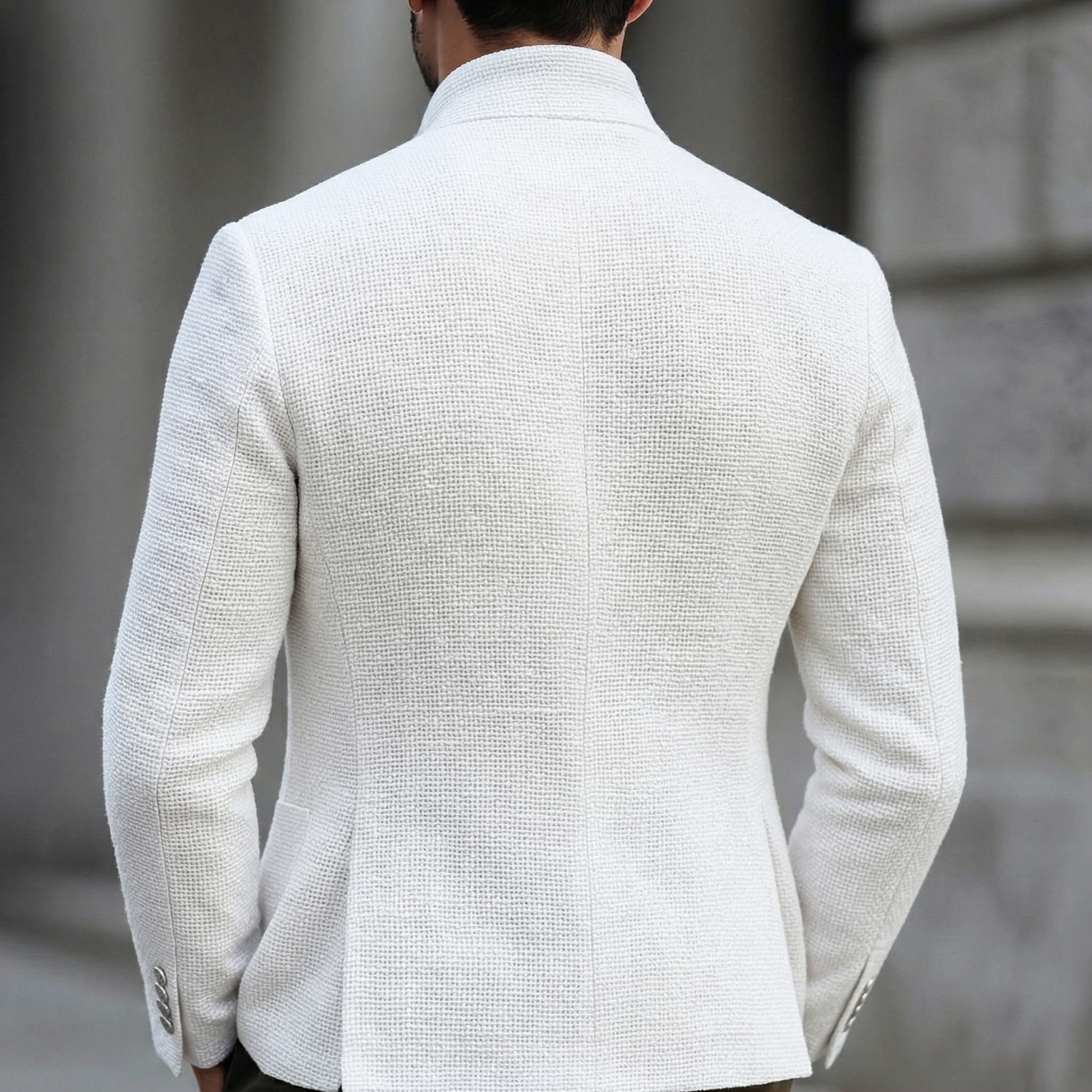 Men's Textured Blazer Single Breasted Notch Lapel Wear