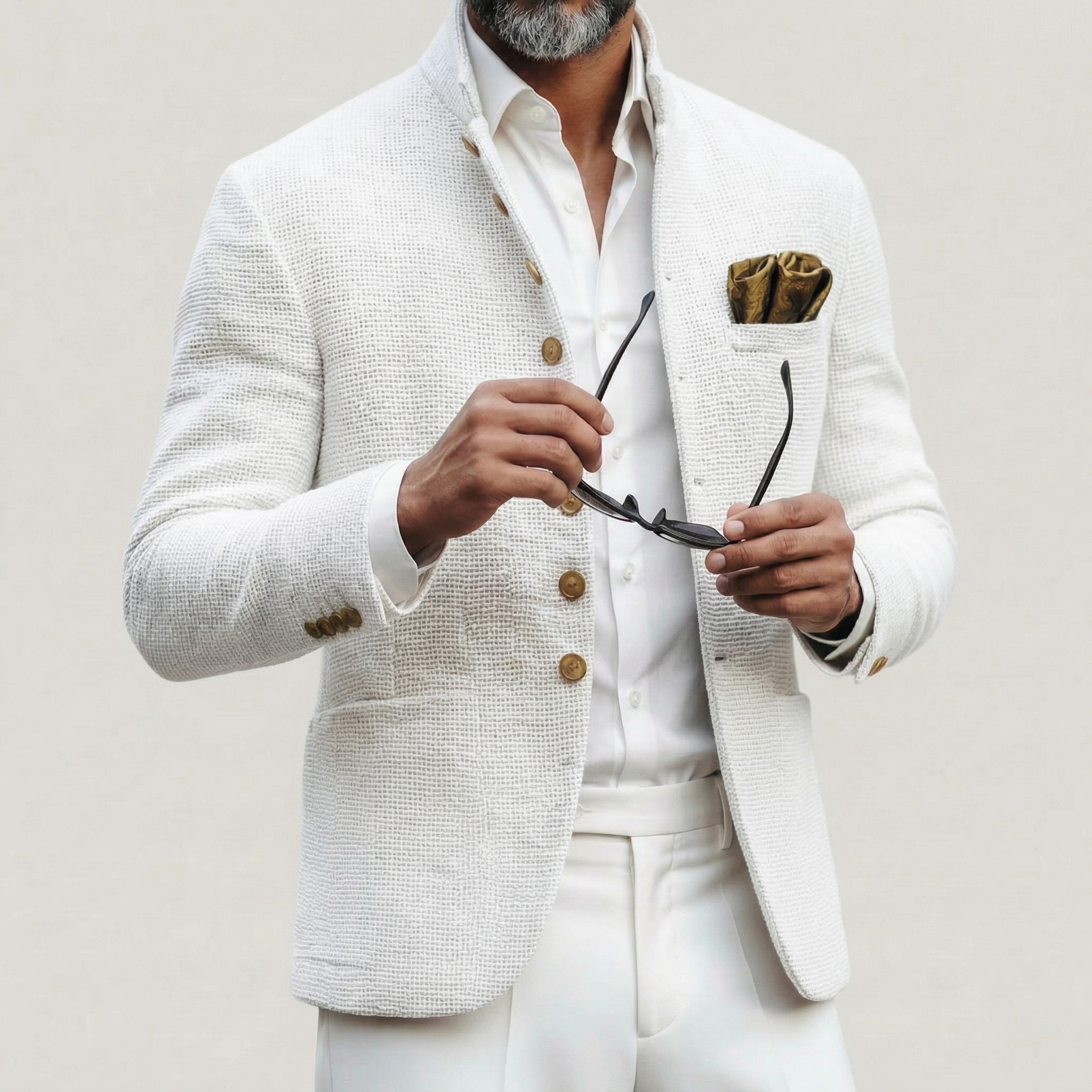 Men's Textured Blazer Single Breasted Notch Lapel Wear