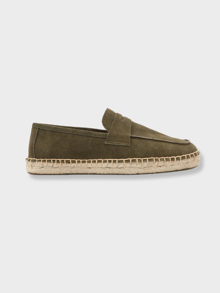 Loafer Suede Penny Espadrille Jute Sole