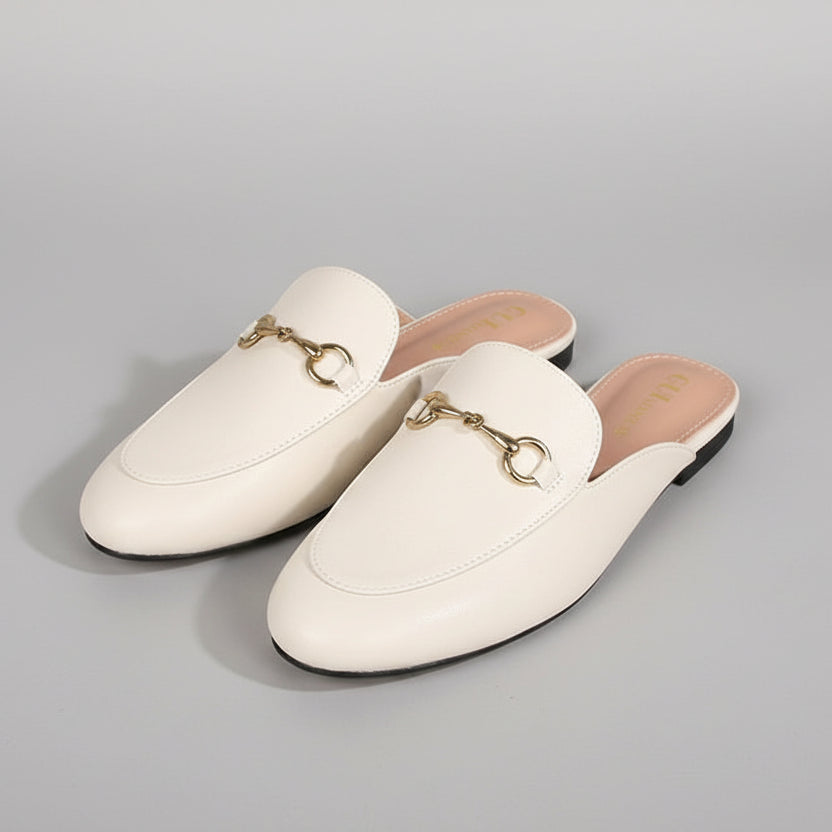 Mocassins à enfiler pour femmes avec détail en bit de cheval doré