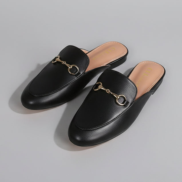 Women’s Slip-On Loafers with Gold Horsebit Detail