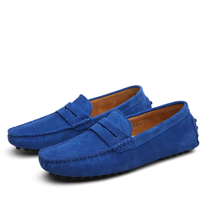 Suede Loafers Upper Slip On Stitched Sole Smart Casual Everyday